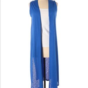 Lularoe Solid Blue Textured Joy Duster XS-EUC